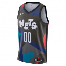 Camiseta Hombre NBA Brooklyn Nets Personalizadas 2023-24 Nike City Edition Negro Swingman